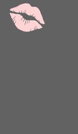 Pink lip print icon with dark outline on gray background